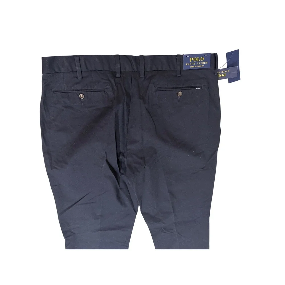 Polo Ralph Lauren Stretch Classic Fit Pants Mens Tag Size 38x34 Navy‎ Chino